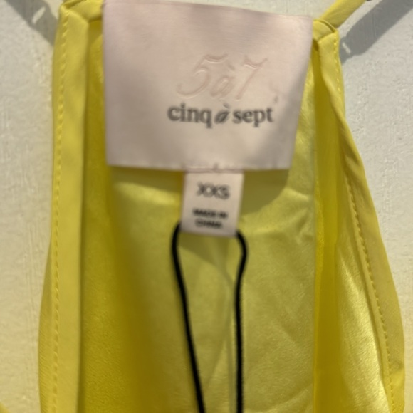 NWT Cinq a Sept Janet Yellow Silk Halter Style Ruffle Hem Top Size - XXS - Picture 4 of 5